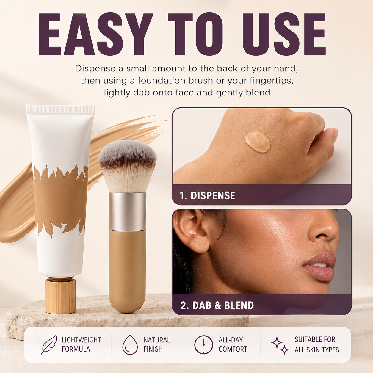 BB Blur Tinted Moisturizer SPF 30 | Lightweight Hydrating BB Cream with Natural Medium Coverage & Soft Matte Finish