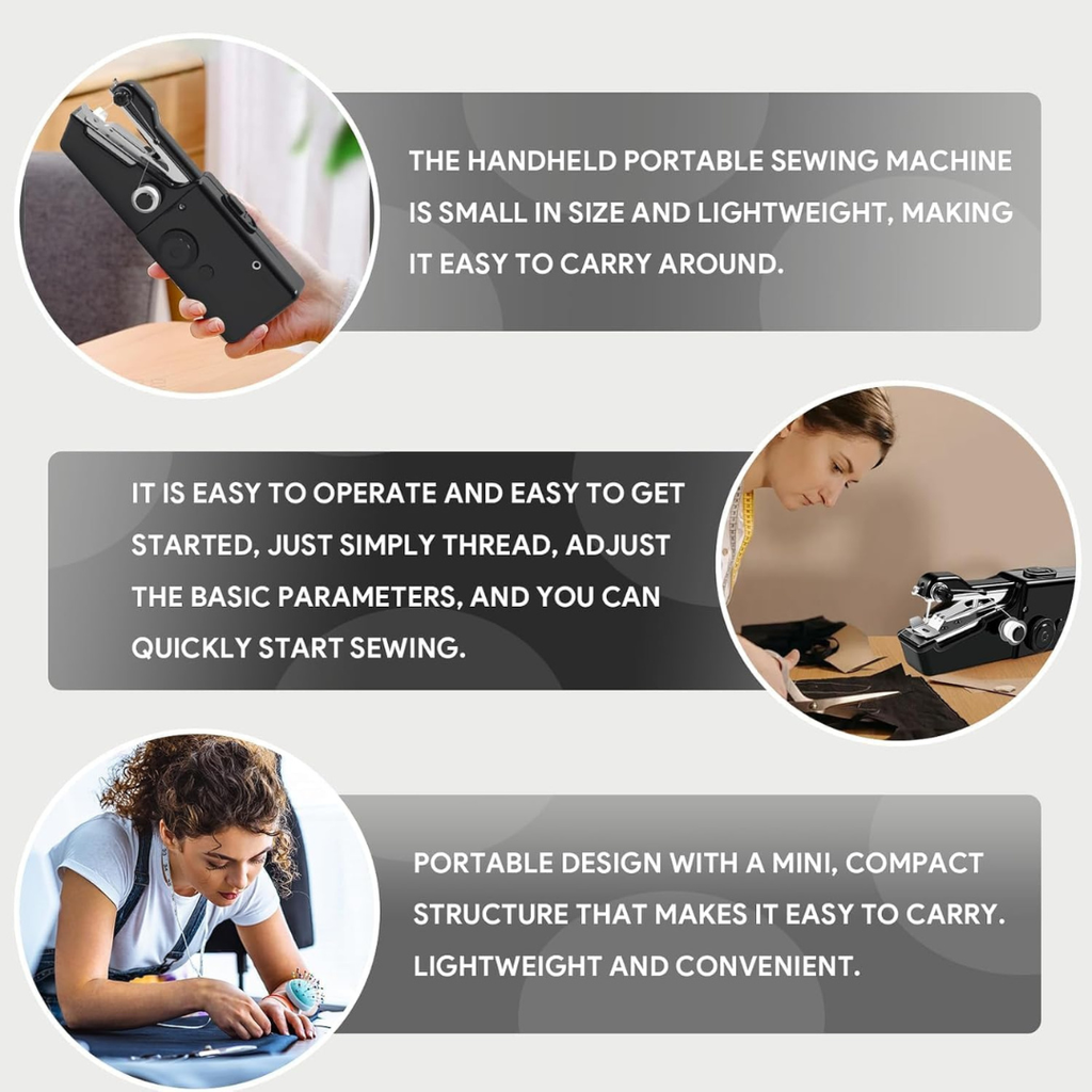 Portable Handheld Sewing Machine – As Seen on TV | Quick On-the-Go Clothing Repairs