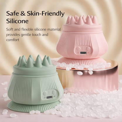 Electric Muscle Massage Ball  with 4 Interchangeable Heads l Deep Relief for Neck, Shoulders & Back l Portable + Heat + Vibration