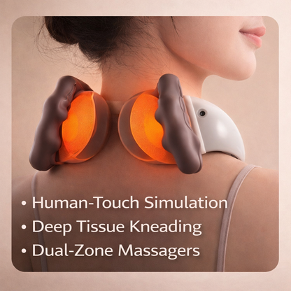Wireless Heated Leg/ Neck Massager – Deep Tissue Kneading, Human-Hand Simulation, Portable Pain Relief | Best Neck Massager with Heat