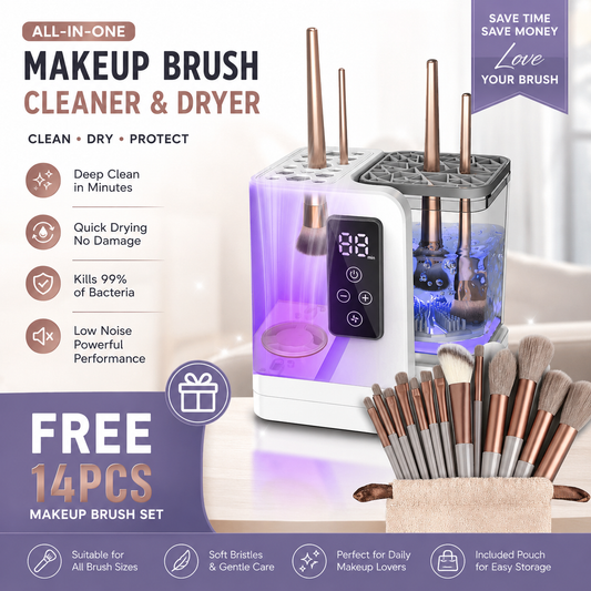 Automatic Makeup Brush Cleaner & Dryer – Electric Brush Washing Machine with Fast Drying