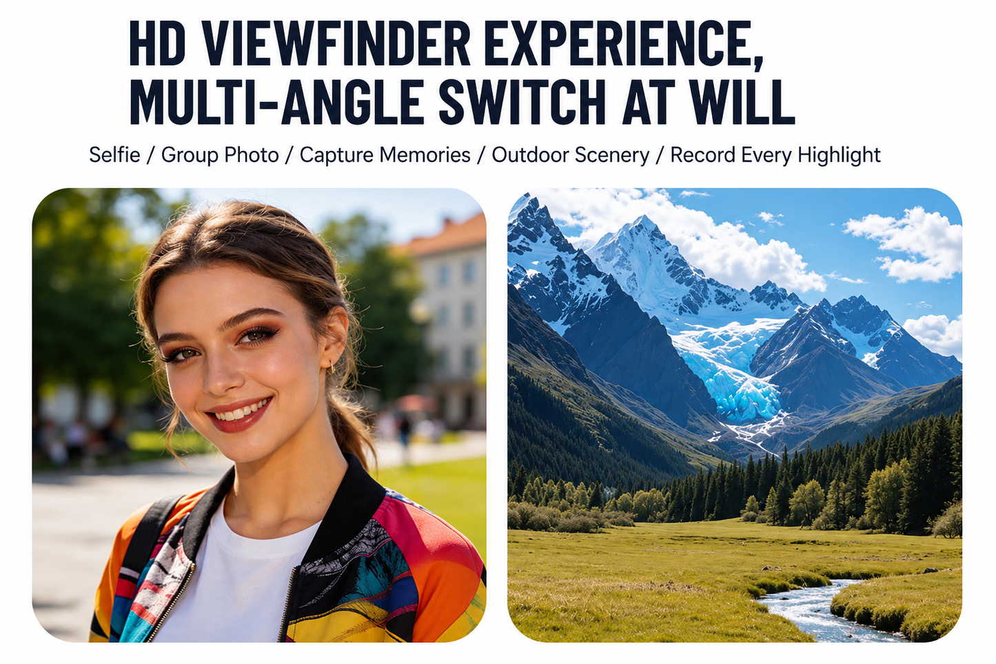 Handheld Action Camera with Cooling Fan | 180° Rotatable Lens & AI Face Tracking