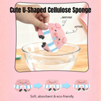 Cute Animal Cellulose Sponge –100% Natural Wood Pulp Dishwashing Sponge