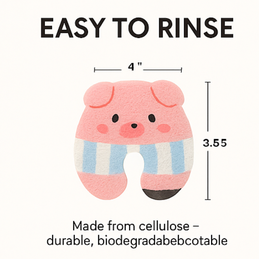 Cute Animal Cellulose Sponge –100% Natural Wood Pulp Dishwashing Sponge