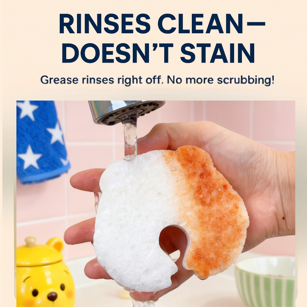 Cute Animal Cellulose Sponge –100% Natural Wood Pulp Dishwashing Sponge