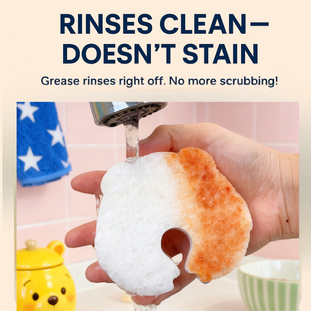 Cute Animal Cellulose Sponge –100% Natural Wood Pulp Dishwashing Sponge