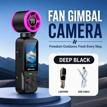 Handheld Action Camera with Cooling Fan | 180° Rotatable Lens & AI Face Tracking