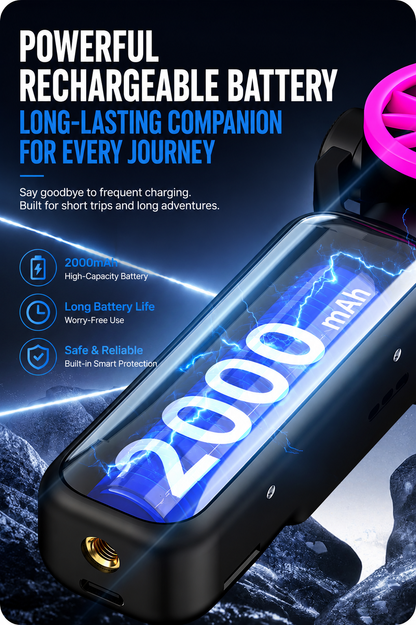 Handheld Action Camera with Cooling Fan | 180° Rotatable Lens & AI Face Tracking