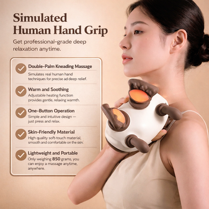 Wireless Heated Leg/ Neck Massager – Deep Tissue Kneading, Human-Hand Simulation, Portable Pain Relief | Best Neck Massager with Heat