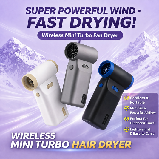 High-Speed Wireless Mini Hair Dryer | 110,000 RPM Portable Travel Hair Dryer l Portable Travel Fan