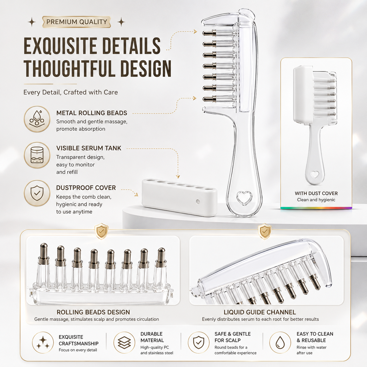 Crystal Scalp Serum Applicator Comb