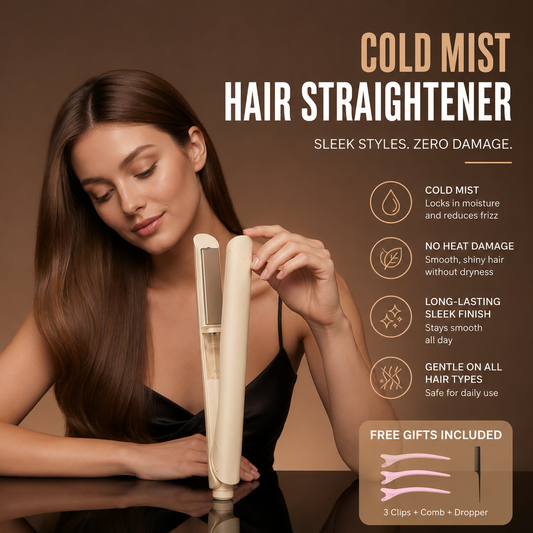 Cool Mist Hair Straightener & Curler  | Steam Ionic Flat Iron with Floating Ceramic Plates