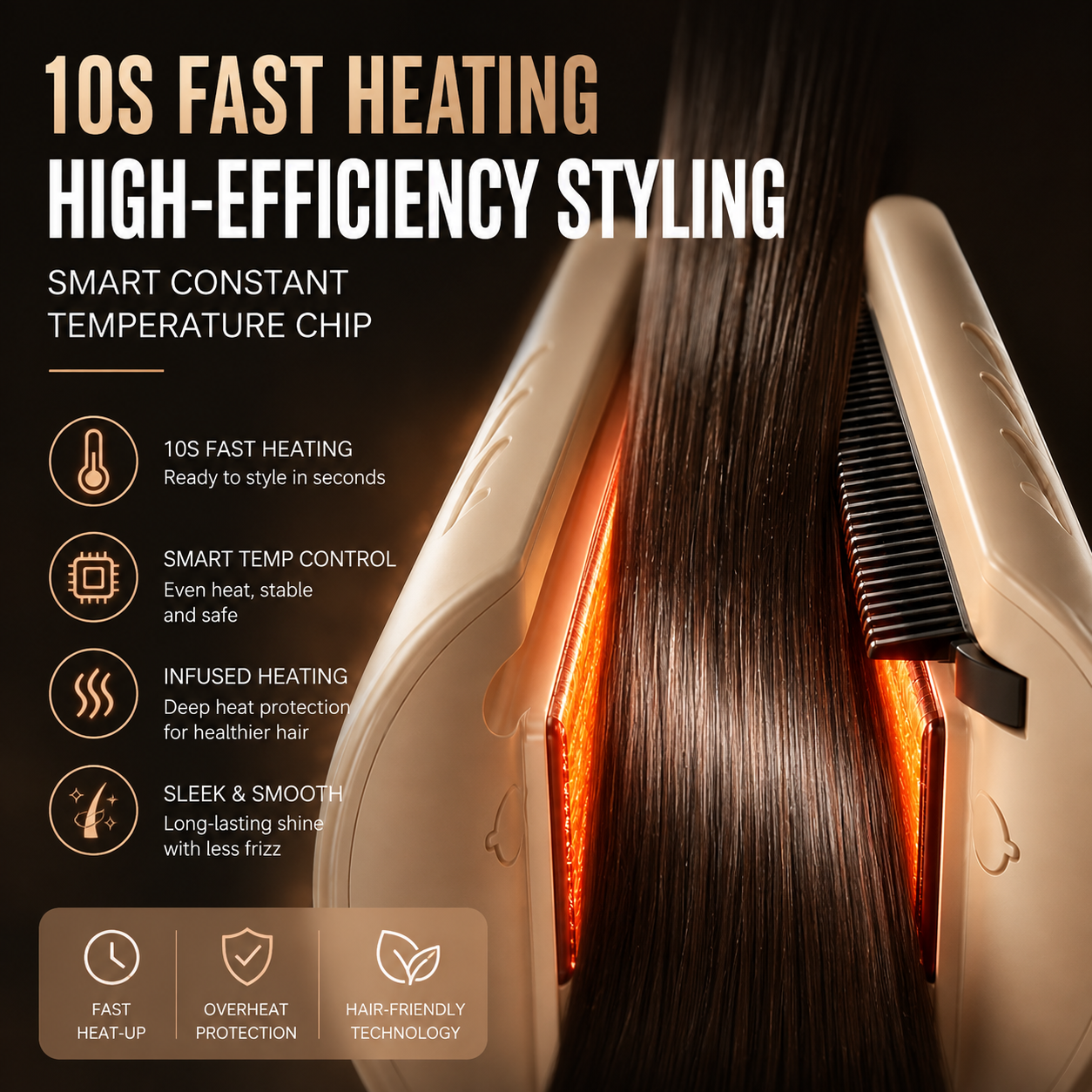 Cool Mist Hair Straightener & Curler  | Steam Ionic Flat Iron with Floating Ceramic Plates