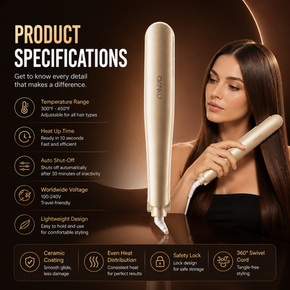 Cool Mist Hair Straightener & Curler  | Steam Ionic Flat Iron with Floating Ceramic Plates