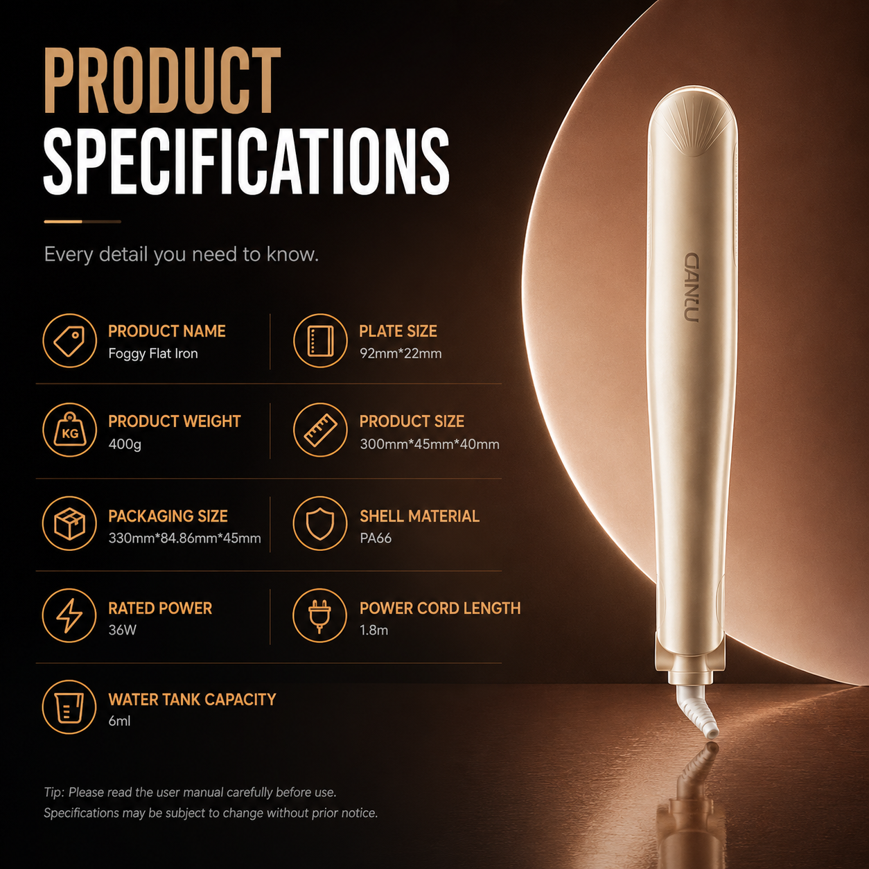 Cool Mist Hair Straightener & Curler  | Steam Ionic Flat Iron with Floating Ceramic Plates