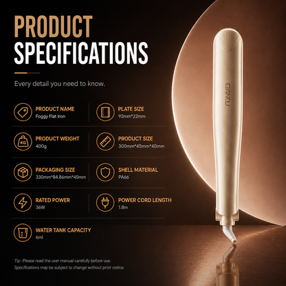 Cool Mist Hair Straightener & Curler  | Steam Ionic Flat Iron with Floating Ceramic Plates