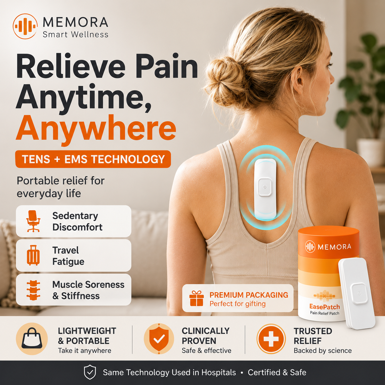 Smart Pain Relief Patch | Portable Neck & Shoulder Muscle Relief