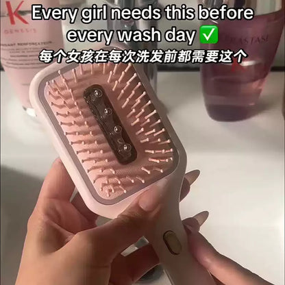 2-in-1 Red Light Scalp Massage Brush | Vibrating Hair Growth & Serum Applicator