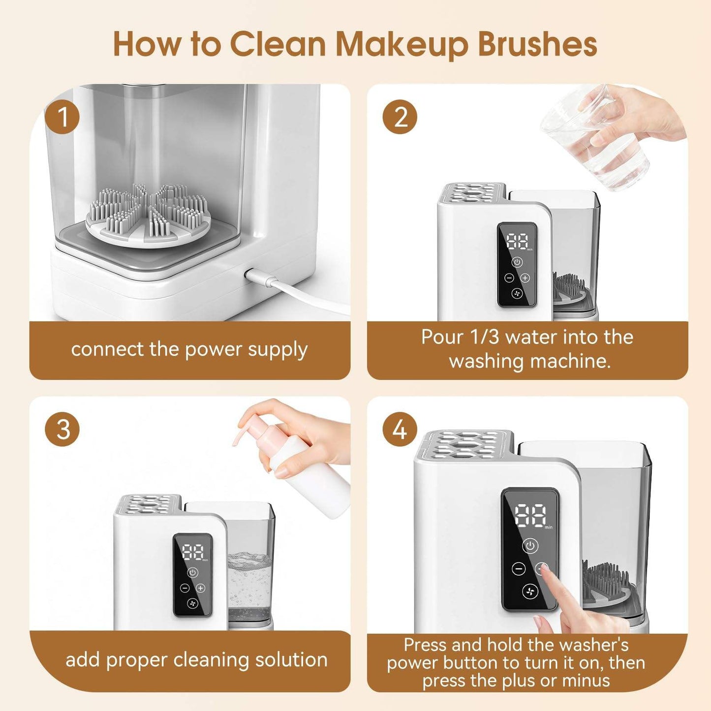 Automatic Makeup Brush Cleaner & Dryer – Electric Brush Washing Machine with Fast Drying