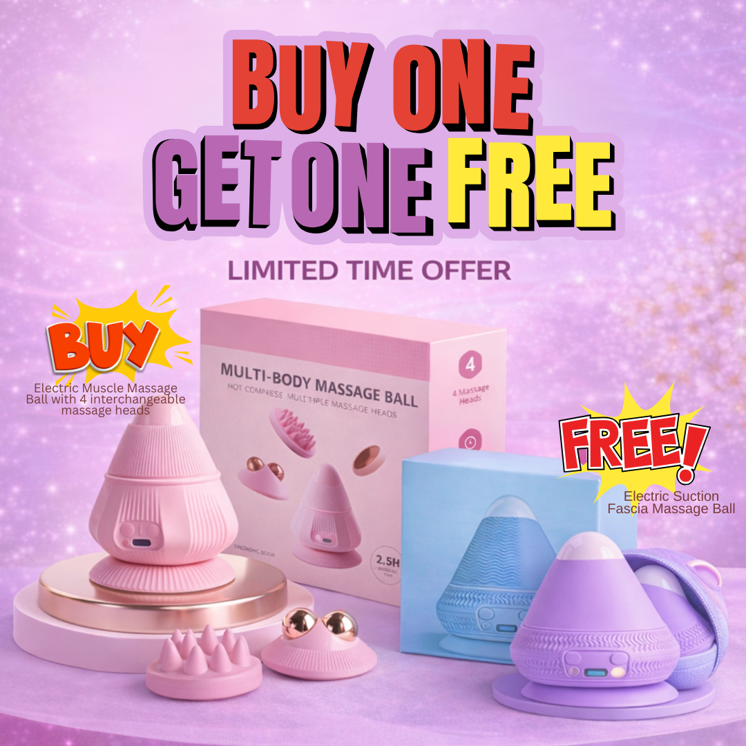 【LAST CALL - BUY 1 GET 1 FREE】 Electric Muscle Massage Ball – Precision Deep Tissue Massage with 4 Interchangeable Heads