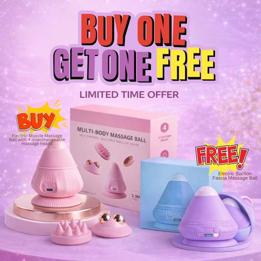 【LAST CALL - BUY 1 GET 1 FREE】 Electric Muscle Massage Ball – Precision Deep Tissue Massage with 4 Interchangeable Heads