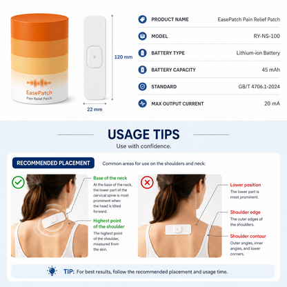 Smart Pain Relief Patch | Portable Neck & Shoulder Muscle Relief