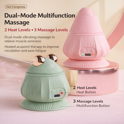 Electric Muscle Massage Ball  with 4 Interchangeable Heads l Deep Relief for Neck, Shoulders & Back l Portable + Heat + Vibration