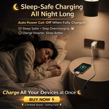 【EXTRA $5 OFFER- PROMO CODE: MEMORA5] Auto Cut-Off Fast Charging Cable (Safe Overnight Charging)- 140W Smart Power Splitter Adapter