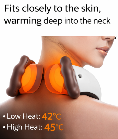 Wireless Heated Leg/ Neck Massager – Deep Tissue Kneading, Human-Hand Simulation, Portable Pain Relief | Best Neck Massager with Heat